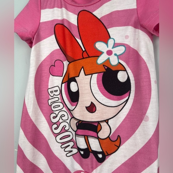Powerpuff Girls Blossom AOP Jumpsuit Short Sleeves Pink 9-12 Baby Girl Summer - Picture 2 of 5
